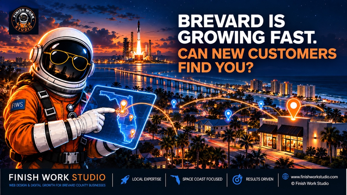 Finish Work Studio astronaut connecting new Space Coast customers with a local business