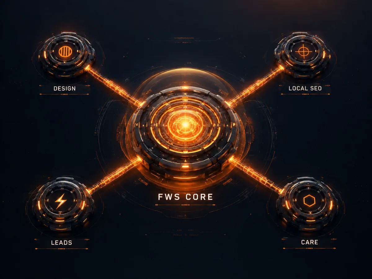 Finish Work Studio web design — connected systems core